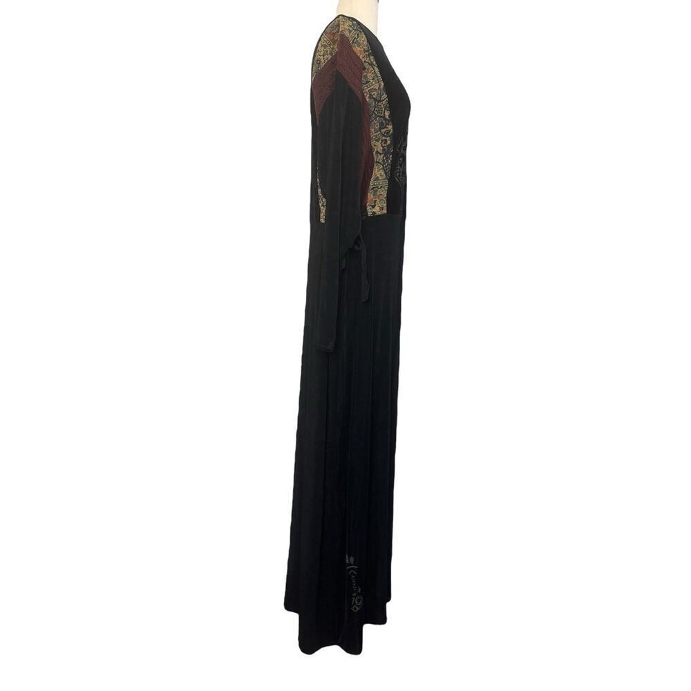 Vintage AHNI Velvet Tapestry Embroidered Maxi Dress ART TO WEAR Plus Size 2 NEW - Picture 9 of 13